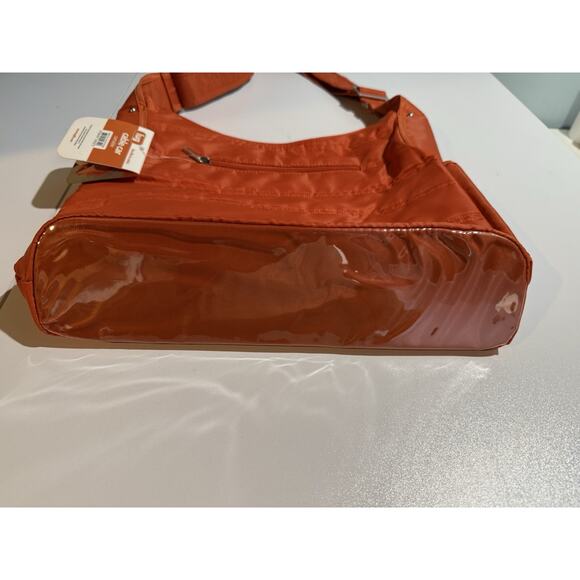 LUG CABLE CAR Purse Sunset Orange Quilted Crossbody Bag Purse Messenger RFID NEW - Picture 8 of 11